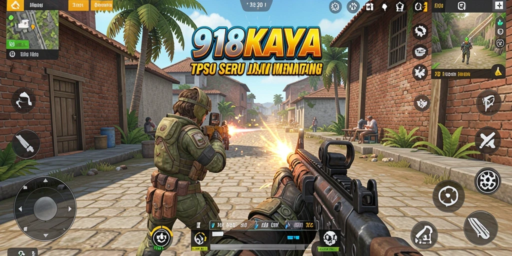 Screenshot 918KAYA menampilkan aksi seru dalam permainan TPS.