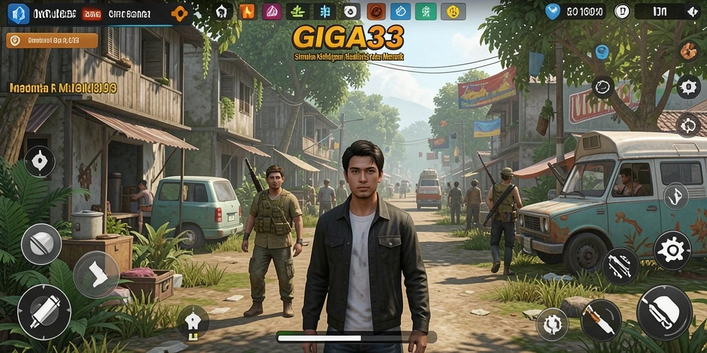 Tampilan gameplay <strong>GIGA33</strong> yang menarik dengan simulasi kehidupan yang realistis.