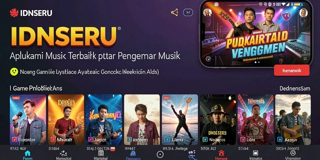 Tampilan gameplay interaktif dari IDNSERU yang penuh warna.