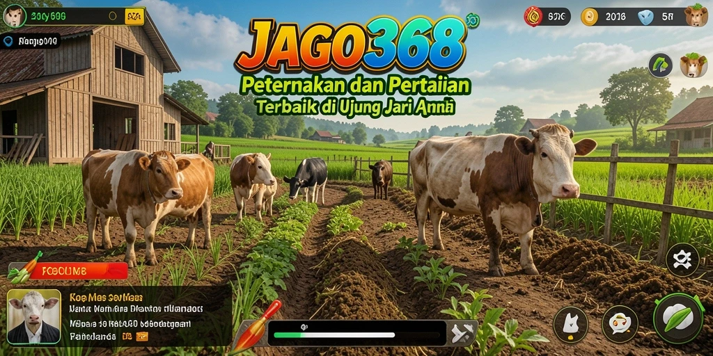 Tampilan screenshot <strong>JAGO368</strong> menampilkan suasana pertanian yang asri dan gameplay mendalam.
