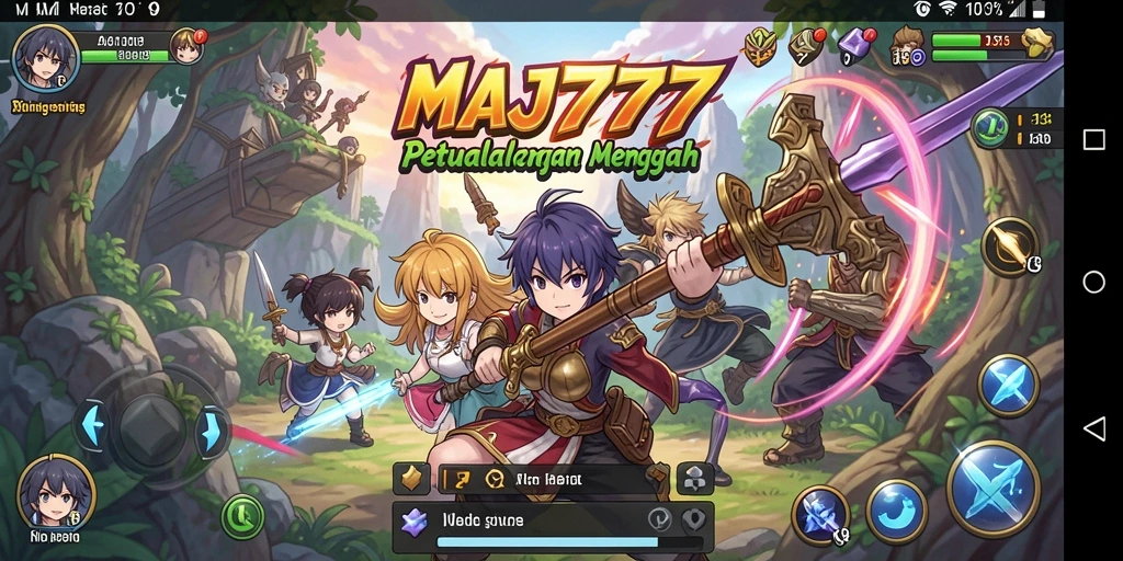 Tampilan aksi seru dalam game Anime MAJ777.