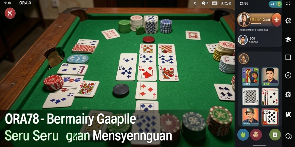Gameplay ORA78 yang menarik saat bermain Gaple online.