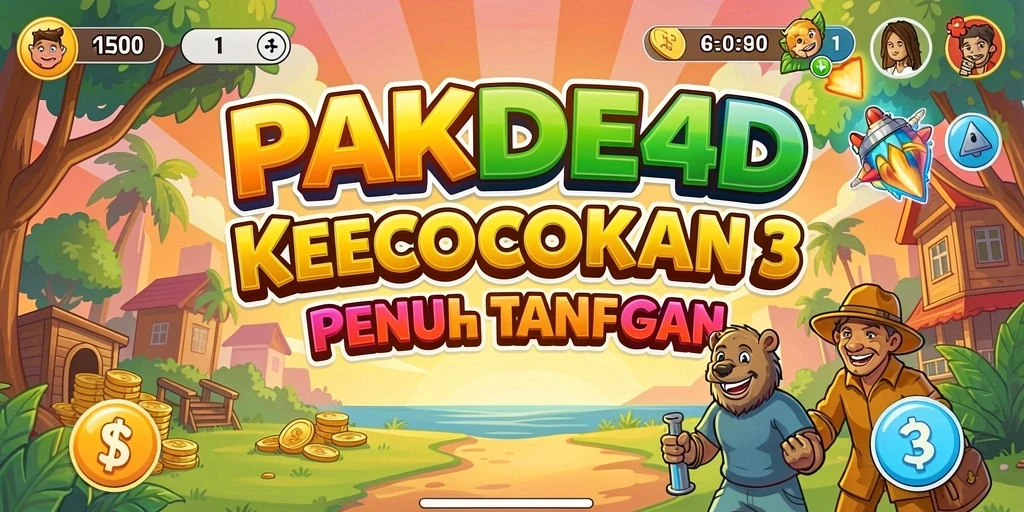 Tampilan gameplay PAKDE4D yang penuh warna dan tantangan Match-3.