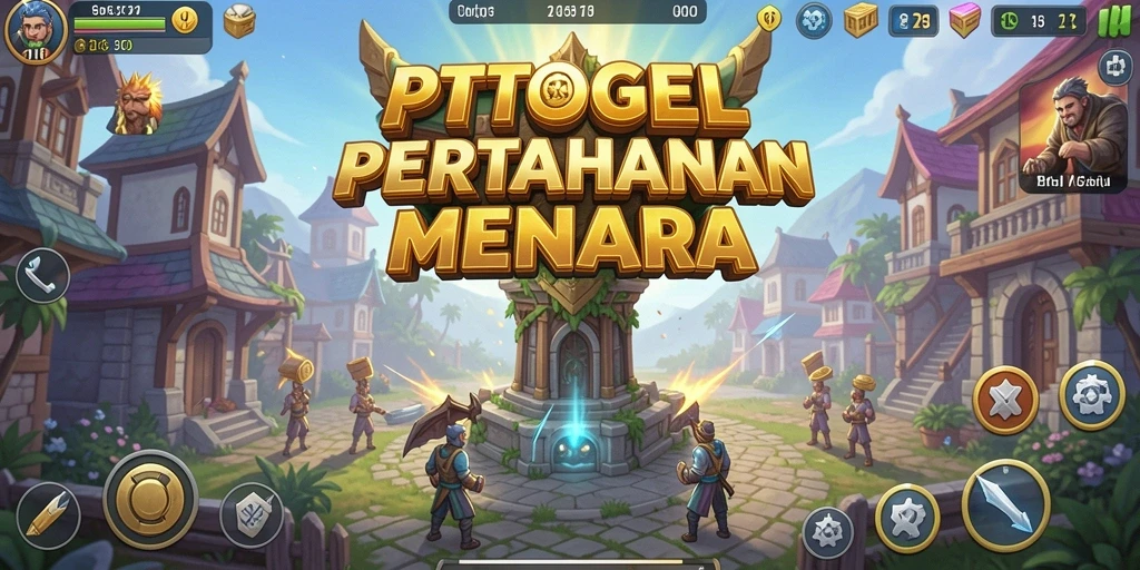 Screenshot utama PTTOGEL menampilkan pertempuran menara yang mendebarkan.