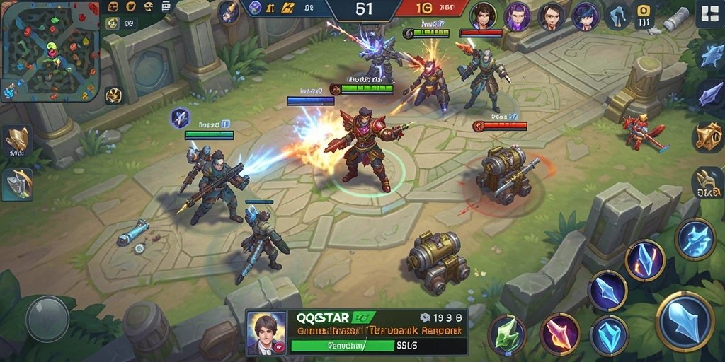 Tampilan menarik gameplay QQSTAR yang penuh strategi.