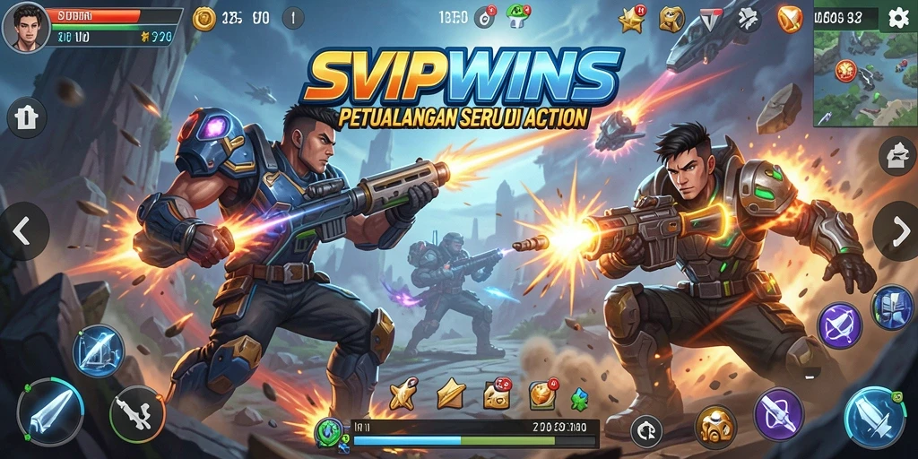 Tampilan aksi seru dalam game SVIPWINS.