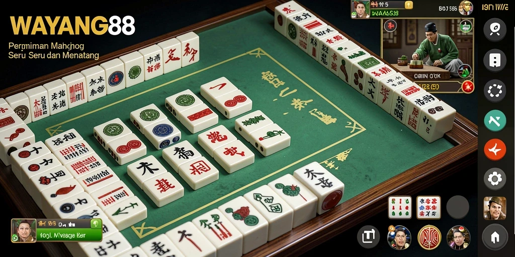 Screenshot utama WAYANG88 menampilkan gameplay Mahjong yang seru.