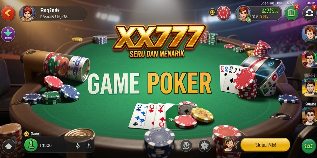 Screenshot XXX777 menampilkan gameplay intens dan seru dari Poker.